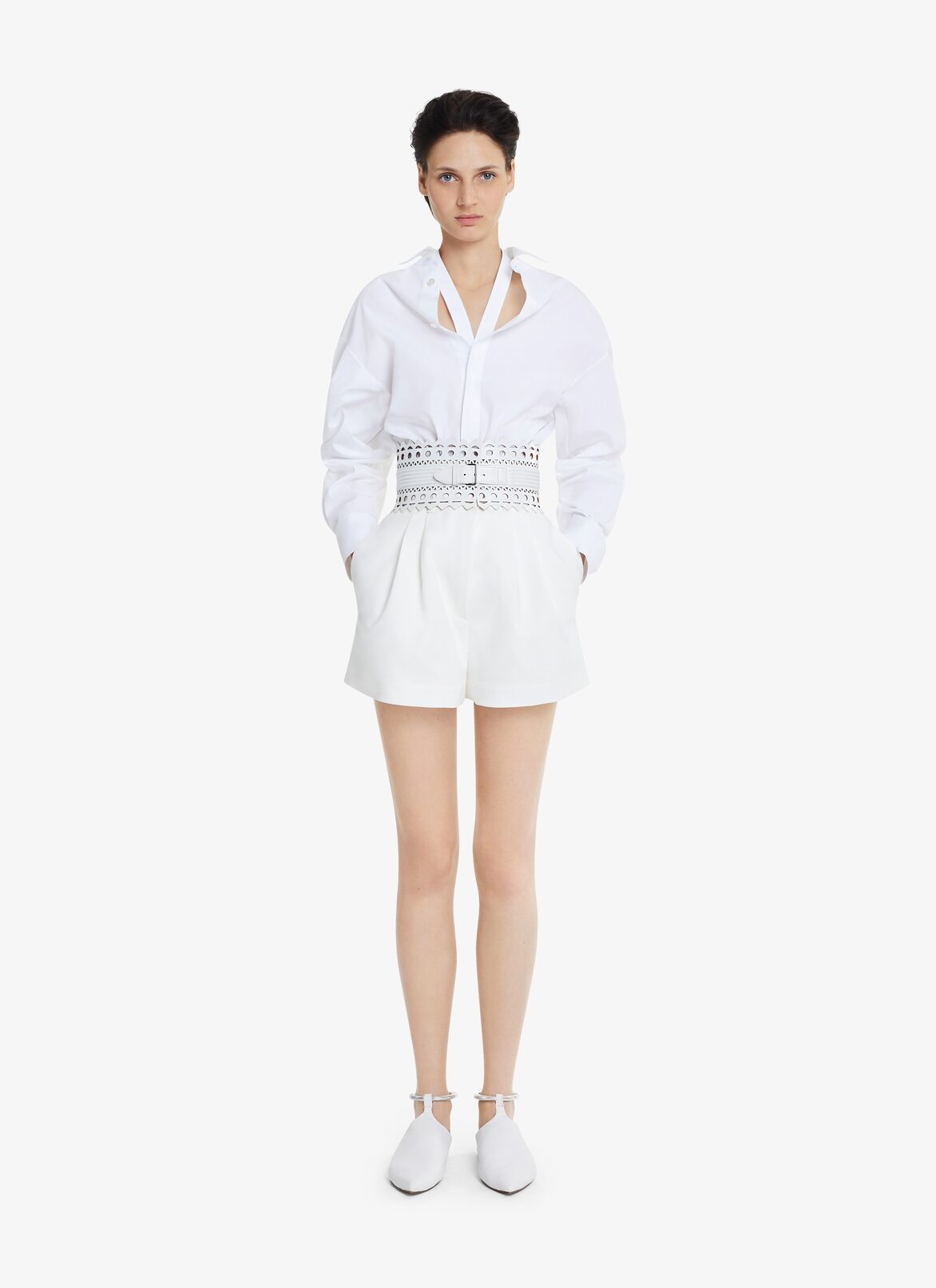 Chemise en popeline ALAÏA CHEMISE EN POPELINE BLANC
